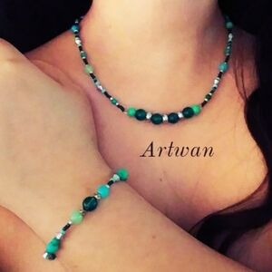 💜NWT HP BOHO Artisan Handcrafted Jewellery Set of Necklace & Bracelet Handmade